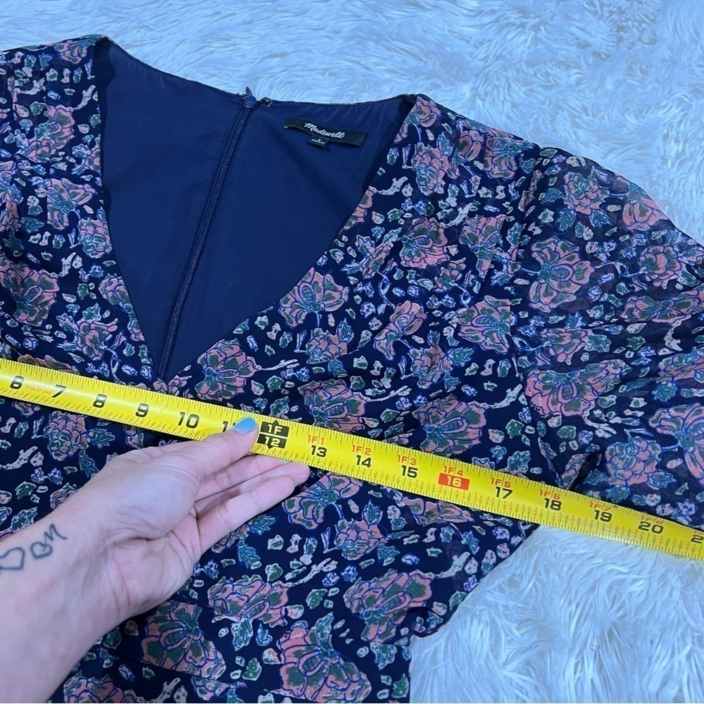 Madewell Orchard Flutter-Sleeve Skater Mini Dress Fan Floral Mix Size 4 - Picture 10 of 15